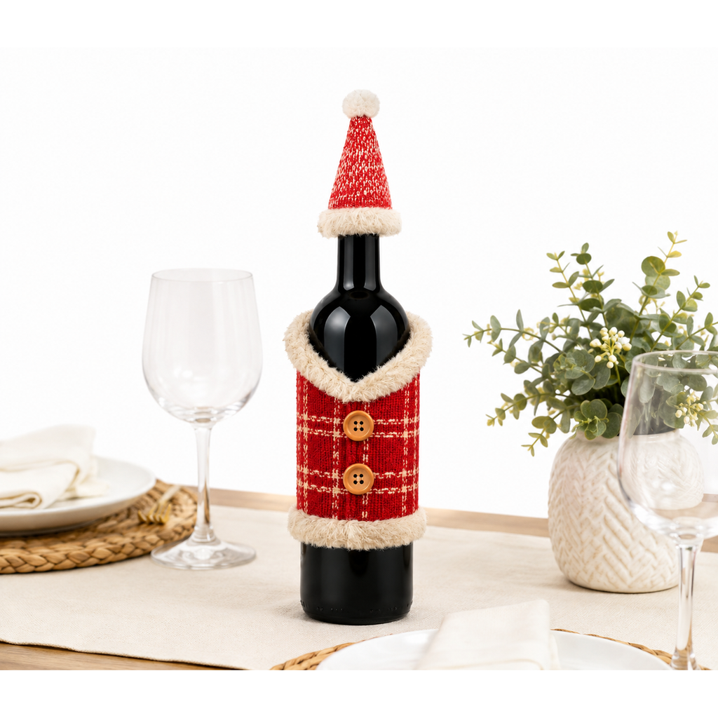 Santa Sweater for Wine Bottle