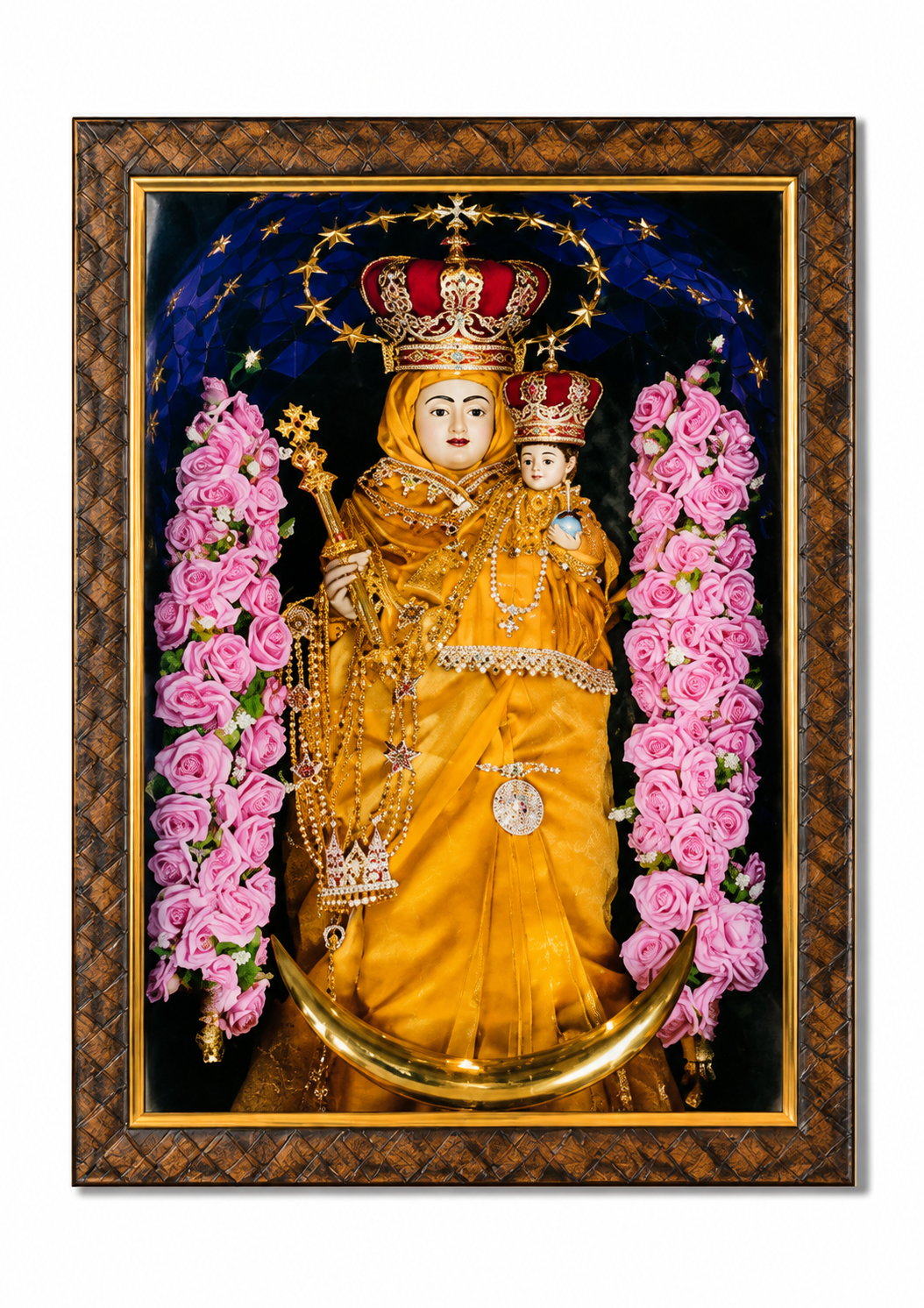 Velankanni Mary Framed Religious Wall Art – 32 × 42 CM